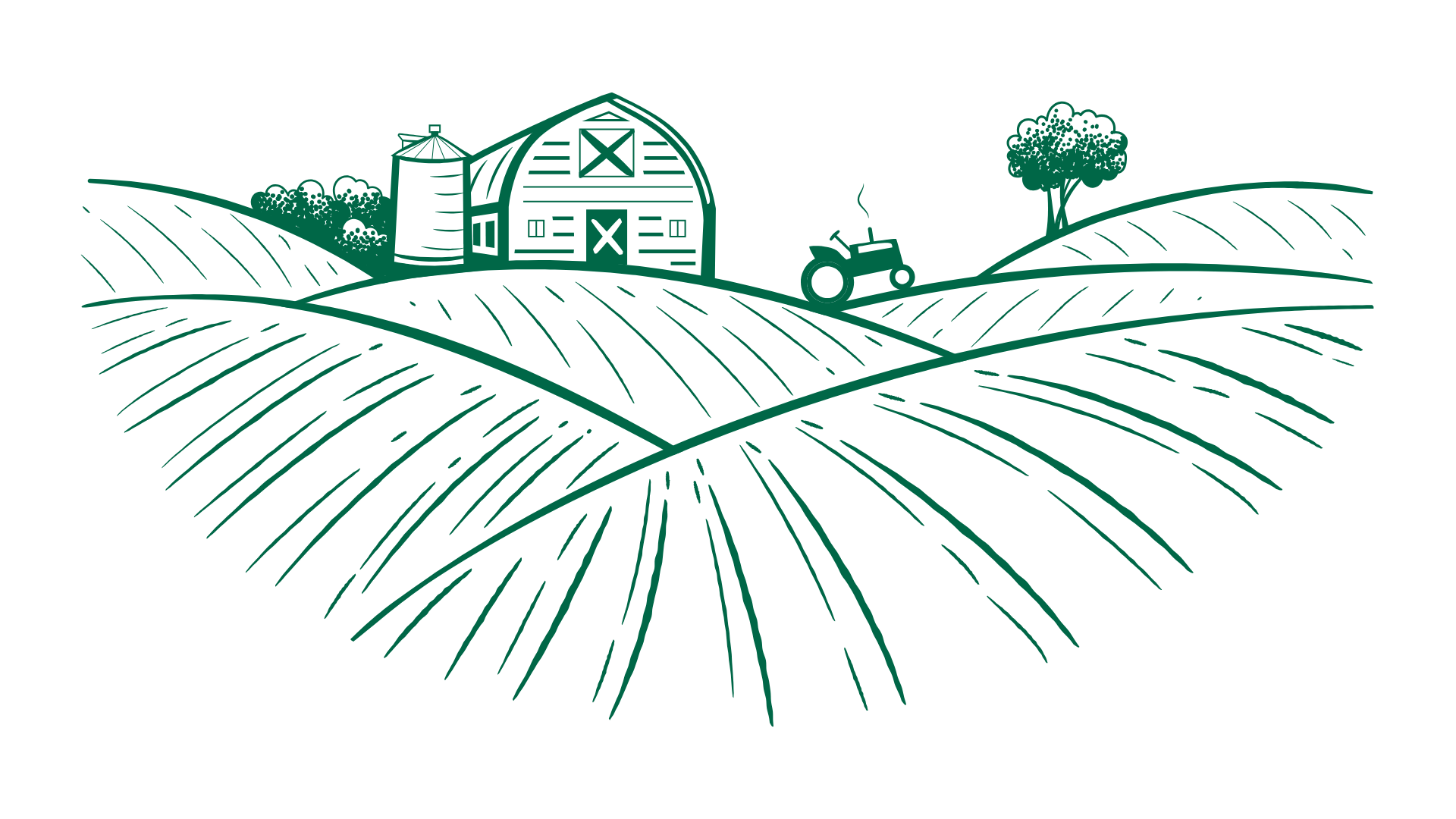 Graphic of farmland on rolling hills